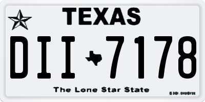 TX license plate DII7178