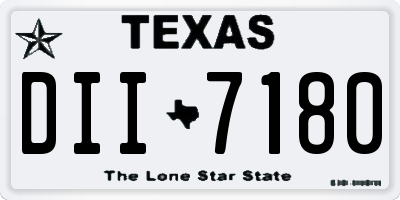 TX license plate DII7180