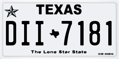 TX license plate DII7181