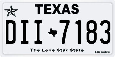 TX license plate DII7183