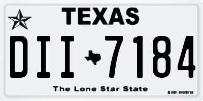 TX license plate DII7184