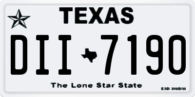 TX license plate DII7190