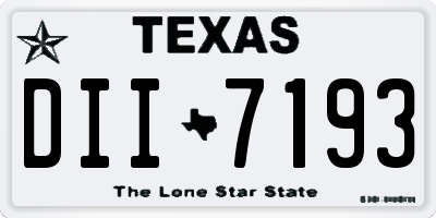 TX license plate DII7193