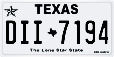 TX license plate DII7194
