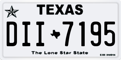 TX license plate DII7195