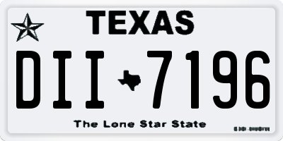 TX license plate DII7196