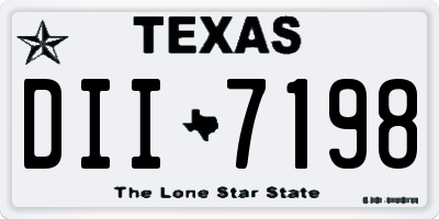 TX license plate DII7198