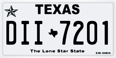 TX license plate DII7201