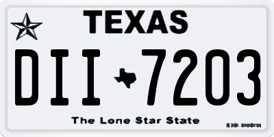 TX license plate DII7203