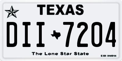 TX license plate DII7204