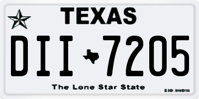 TX license plate DII7205