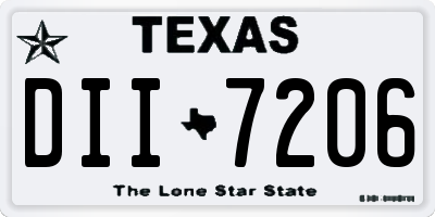 TX license plate DII7206