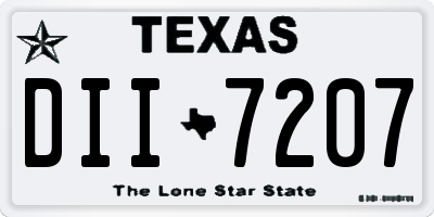 TX license plate DII7207