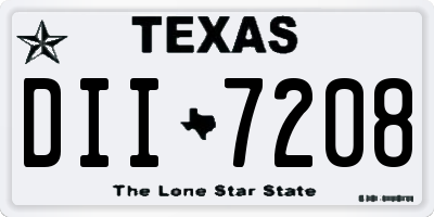 TX license plate DII7208