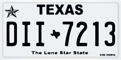 TX license plate DII7213