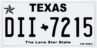 TX license plate DII7215