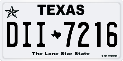 TX license plate DII7216