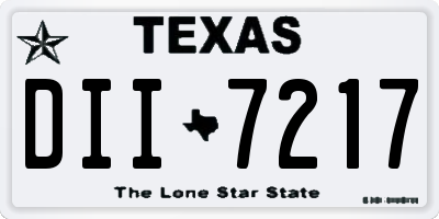 TX license plate DII7217