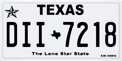 TX license plate DII7218