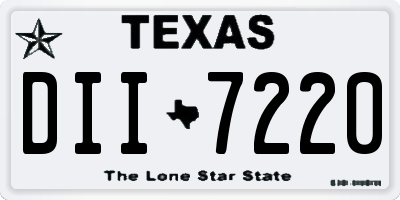 TX license plate DII7220