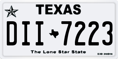 TX license plate DII7223