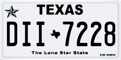 TX license plate DII7228