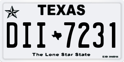 TX license plate DII7231