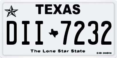 TX license plate DII7232