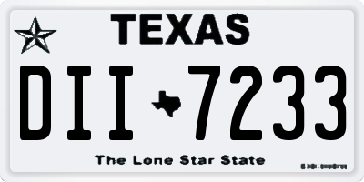 TX license plate DII7233