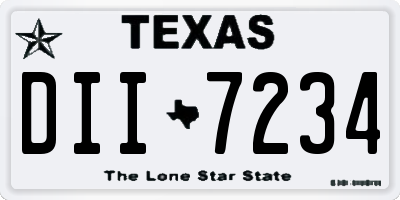TX license plate DII7234