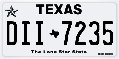 TX license plate DII7235