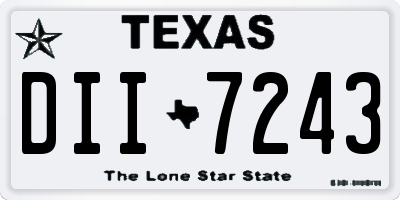 TX license plate DII7243