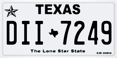 TX license plate DII7249