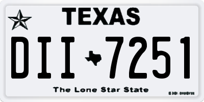 TX license plate DII7251
