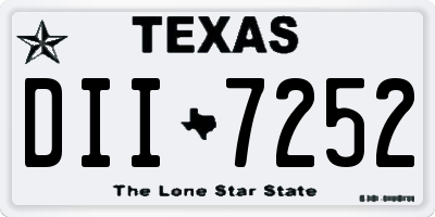 TX license plate DII7252