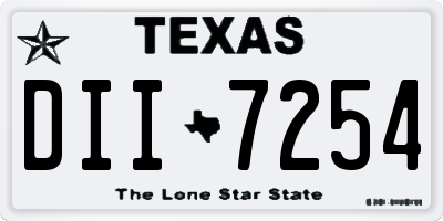 TX license plate DII7254