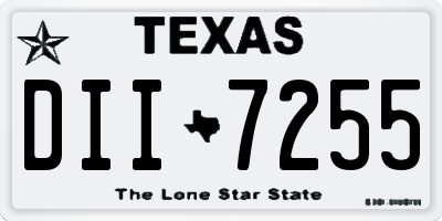 TX license plate DII7255