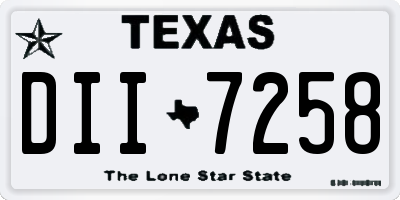 TX license plate DII7258