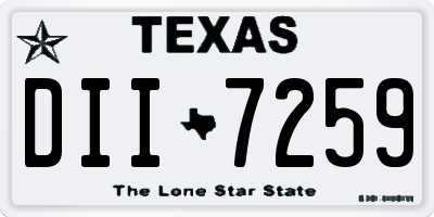 TX license plate DII7259