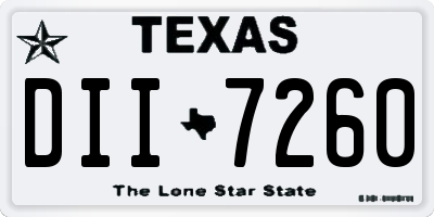 TX license plate DII7260