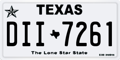 TX license plate DII7261