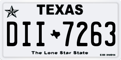 TX license plate DII7263