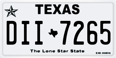 TX license plate DII7265