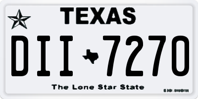 TX license plate DII7270