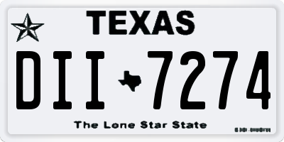 TX license plate DII7274