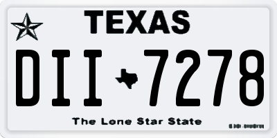 TX license plate DII7278