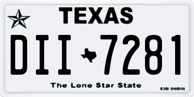 TX license plate DII7281