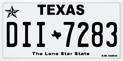 TX license plate DII7283