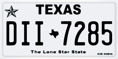 TX license plate DII7285