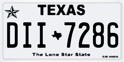 TX license plate DII7286
